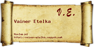Vainer Etelka névjegykártya